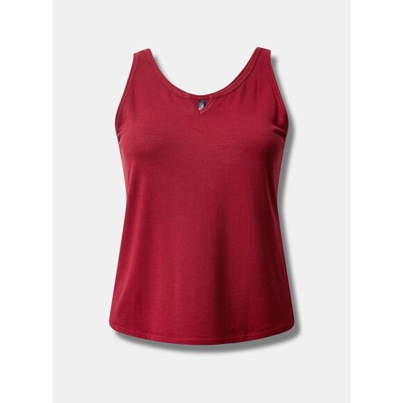 Torrid 4x 4 26  Rhubarb Dream Fleece Notch Front Sleeveless Lounge Tank - Picture 3 of 3